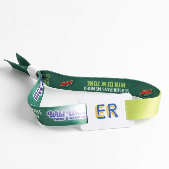 Colorful woven wristband as ticket voucher