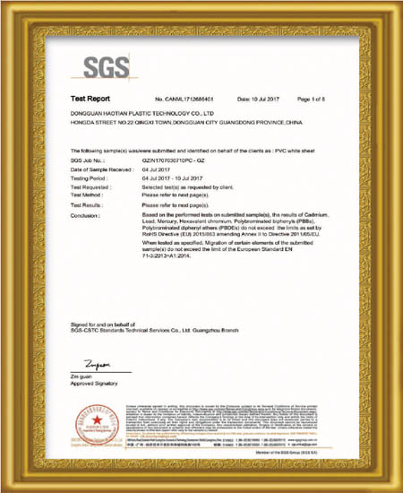 certificat de sgs